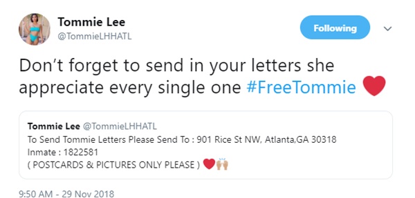 Tommie Lee Still In Jail But May Be Out for Christmas
