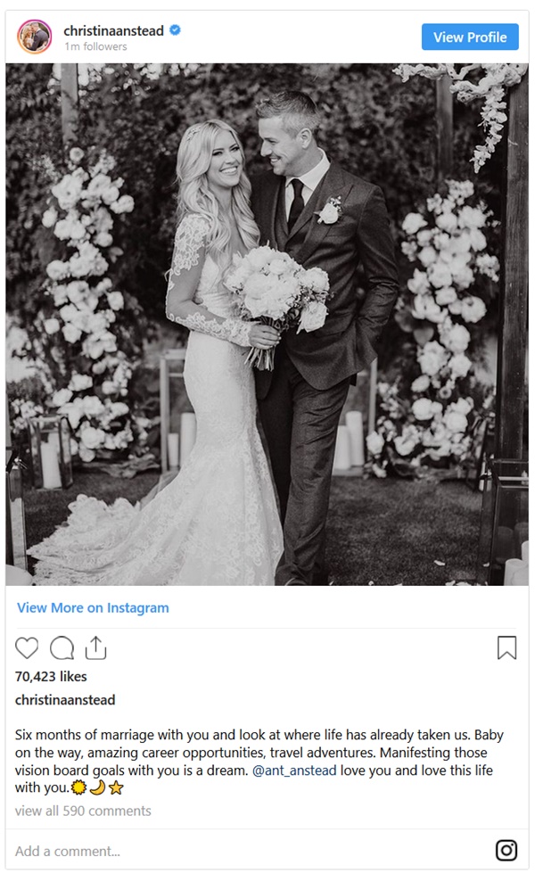Pregnant Flip or Flop’ Star Christina Anstead Celebrates 6 Months Married