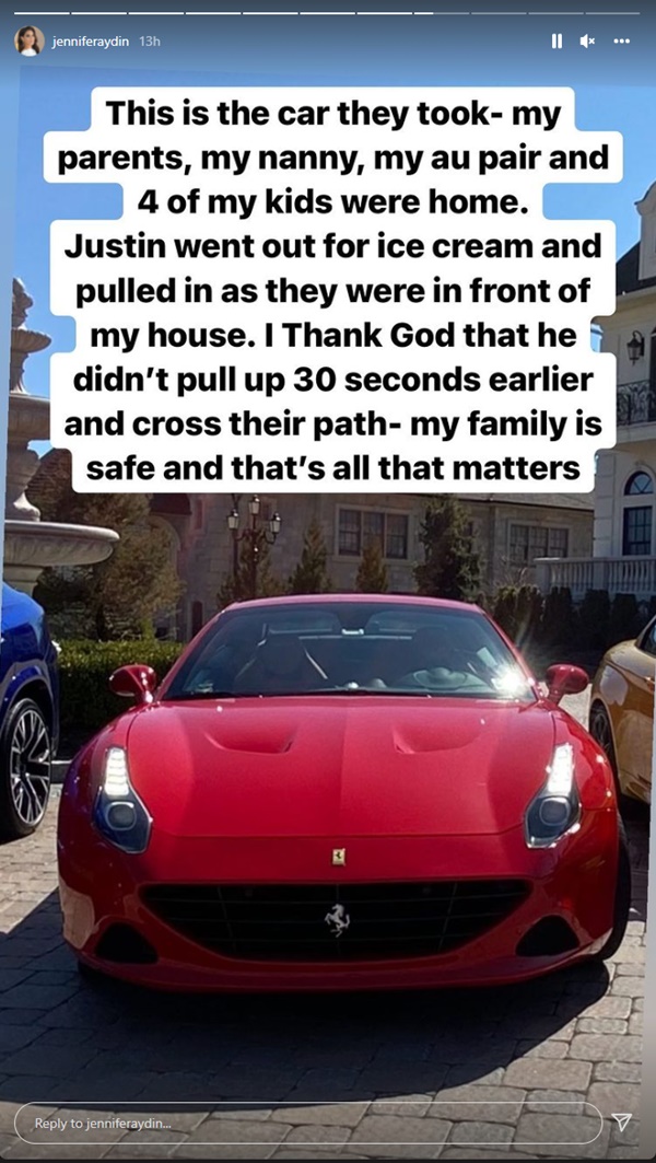 Jennifer Aydin Announces Bill Aydin’s Ferrari Is Home After It Was Stolen
