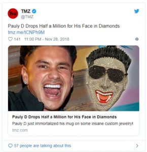 Pauly D Drops Half A Mill On Diamond Replica Of His Face